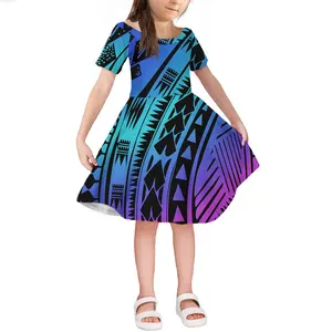 Оптовые продажи праздничная одежда платья для всей семьи-2021 комплекты для всей семьи, детская одежда для вечеринки, платья для маленьких девочек, детские платья с Полинезийским принтом в гавайском стиле, одежда для девочек, платье
