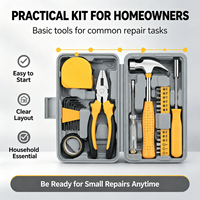 Ensemble d'outils de qualité supérieure, 24 pièces, kit d'outils à main essentiels dans un coffret en plastique soufflé pour l'entretien des bâtiments résidentiels