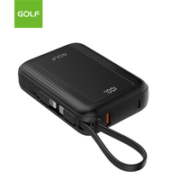 Mini cargador móvil de litio portátil LCD Digital al por mayor carga rápida PD 20W Mini banco de energía 20000mAh con cable