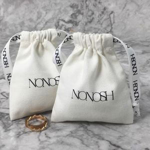 Customized Natural Color Packaging <b>Pouch</b> Reusable Eco Friendly Muslin Calico Canvas Cotton <b>Drawstring</b> <b>Pouch</b> for Jewelry - Product Image 2