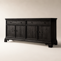 Buffet de luxe en bois massif, armoire architecturale à 4 portes avec tiroirs pour hôtel, villa, salon