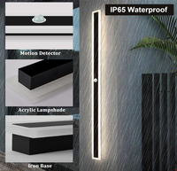 Applique murale extérieure avec détecteur de mouvement, lampe LED extérieure 110v220v IP65 résistante à l'eau, longue durée d'endurance