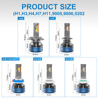 Foco de Luz Automotriz NAOEVO 200W 50000LM H1 H3 H6 para Luz de Carros Focos Led H15 9005 9006 Faro Led Automotriz H11 H7 H4
