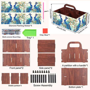 DIY Diamond Art <strong>Wooden</strong> Multi-Compartment Organiser <strong>Box</strong> with Handle Diamond Painting Art Portable <strong>Storage</strong> <strong>Box</strong> Desktop Decoration - Product Image 6