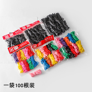 Attaches pour cheveux Golden Fruit, lot de 100 pièces, bandes élastiques colorées pour queue de cheval, pour femmes, usage quotidien - Product Image 1