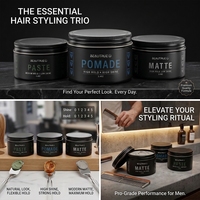 Pommade coiffante mate en argile pour hommes, effet naturel texturé, faible brillance, vente en gros OEM pour salons de coiffure