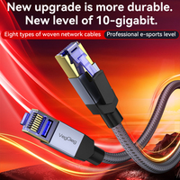 VegGieg CAT8 Kabel Ethernet Kepang RJ45 Male to Male 40Gbps 2000MHz Kabel LAN Gaming Terlindung yang Teruji Fluke
