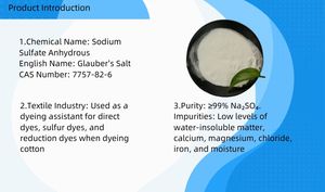 <span class=keywords><strong>Sulfate</strong></span> <span class=keywords><strong>de</strong></span> sodium anhydre <span class=keywords><strong>de</strong></span> qualité alimentaire 99% pureté en poudre CAS 7757-82-6 Na2SO4 BANGZE 25kg Teinture textile Additif alimentaire Verre 50kg - Product Image 4