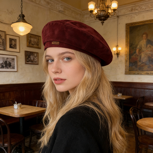 Nuovo Berretto in Denim Versatile Autunno/Inverno, Cappello Marrone Retrò |   Cappello da Pittore Stampato Traspirante ed Elegante in Stile Britannico per Donne - Product Image 6