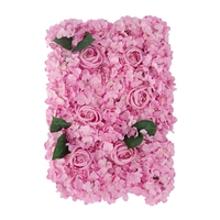 FPS014 Tapis de fleurs en soie fait main de couleur personnalisée Panneau de fond de mariage avec hortensia rose pour le nouvel an chinois