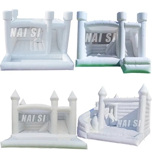 Trắng Nhảy Lâu Đài Thương Mại <span class=keywords><strong>Inflatable</strong></span> Nhảy Đám Cưới Bouncer Nhà Bị Trả Lại Moonwalk Cho Đám Cưới Party Thiết Bị Cho Thuê - Product Image 6