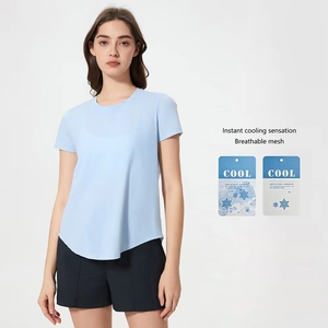 <span class=keywords><strong>T</strong></span>-<span class=keywords><strong>shirt</strong></span> à manches courtes pour <span class=keywords><strong>femme</strong></span>, personnalisé avec logo, mode estivale décontractée, séchage rapide, ample, respirant, pour la course à pied, le fitness et le yoga - Product Image 6