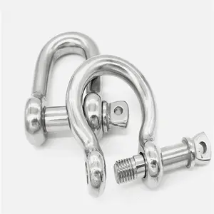 Shackle Bow Shackle Factory Wholesale Low Price 304/316 Stainless Steel Silver Forged Polished European Type