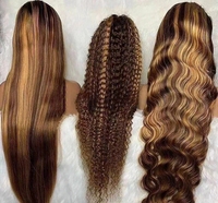 Mengtong Paquet de cheveux droits non traités à double traction 12A Grade High Quality Virgin Cuticle Aligned Piano Bundle de cheveux humains colorés