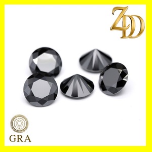Black Moissanite Loose Diamonds 0.5~5 Carats Round Brilliant Cut GRA Certified Lab Created Gemstones for Rings and Pendants - Product Image 1