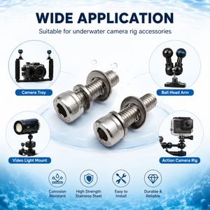 Support <span class=keywords><strong>de</strong></span> caméra sous-marine en acier inoxydable, adaptateur à vis, accessoires <span class=keywords><strong>de</strong></span> fixation pour caméra <span class=keywords><strong>de</strong></span> plongée - Product Image 5