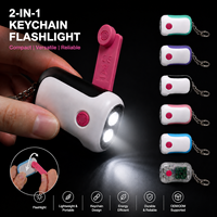 Lampe torche LED à manivelle d'urgence, étanche IP56, à intensité variable, double couleur, porte-clés pour le camping et les cadeaux d'entreprise