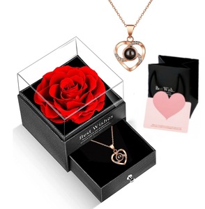 Gran oferta, foto de proyección personalizada, joyero Chapado en cobre, collar con colgante en forma de corazón, Vida Diaria clásica, regalo de San Valentín - Product Image 1