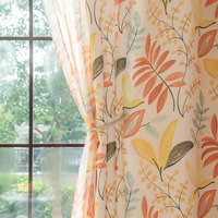 Tela de Cortina Transparente Estampada 100% Poliéster, Diseño de Hojas Hawaianas, Tela para Cortinas con Estampado Botánico, Venta al Por Mayor