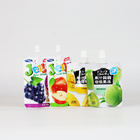 Emballage de recharge liquide en plastique découpé sur mesure pour boisson au jus de gelée imprimé personnalisé, sachet debout, sachet à bec verseur