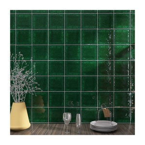 Piastrelle Quadrate <span class=keywords><strong>Piccole</strong></span> Verde Stellato Fatte a Mano, Stile Retrò per Bagno, Cucina, Ristorante e Bar - Product Image 1