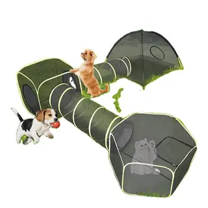 Fabriek Kan Multi-Form Combinatie Opvouwbare Indoor En Outdoor Huisdier Entertainment Kubus 3 In 1 Tunnel Buis Tent Aanpassen