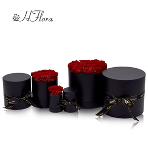 Boîte-cadeau de bouquet de roses fraîches rondes de luxe Hflora - <span class=keywords><strong>Fleur</strong></span> décorative pour anniversaires, mariages, Noël et Thanksgiving - Product Image 5