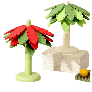 Silicone Leaf Shape Anti-Heat <b>Christmas</b> Style <b>Table</b> Mats Cartoon Design Non-Slip Green Red <b>Tree</b> Pattern Decorative Pad 19cm - Product Image 1