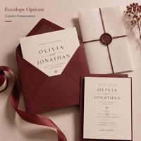 Invitation de mariage personnalisée minimaliste bordeaux et beige, impression typographique élégante avec noms et date personnalisés