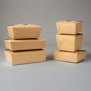 Caja de Papel Kraft Desechable de Tamaño Personalizado para Alimentos, para Sándwiches, Ensaladas y Papas Fritas, Resistente a la Grasa y al Agua, Embalaje Comercial - Product Image 2