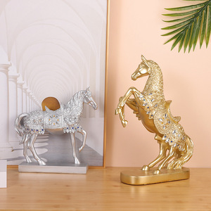 Master Gu Golden Horse Ornament Resin Decorative Figurine For Home Office Desk <b>Gift</b> - Product Image 3