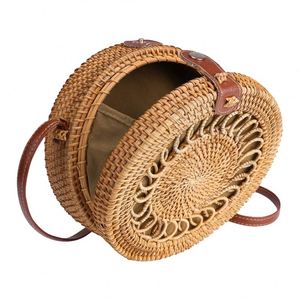 Handgefertigter Leinentaschen für Damen, Tote-Bags mit Reißverschluss und Futter, Häkel-Boho-Geldbörsen, gewebte Knotentaschen - Product Image 1