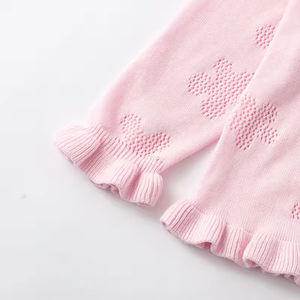 เสื้อคาร์ดิแกนเด็กผู้หญิง ดีไซน์ใหม่รับฤดูใบไม้ผลิ ผ้าฝ้าย 100% คอทรงกลม ลายเชอร์รี่ สีชมพู สวยงาม - Product Image 4