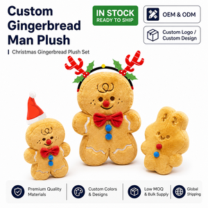 Cuscino di Peluche a Forma di Pan di Zenzero per Natale B2B, Coniglio di Pan di Zenzero in 3 Misure, Produzione di Massa OEM ODM, Prezzo di Fabbrica, CE EN71 - Product Image 1