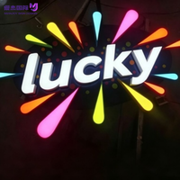 Enseigne LED lumineuse personnalisée avec logo en lettres 3D, bordure épaisse, résistante aux intempéries IP65, pour devanture de magasin, bar, motel, hôtel, bureau, décoration murale