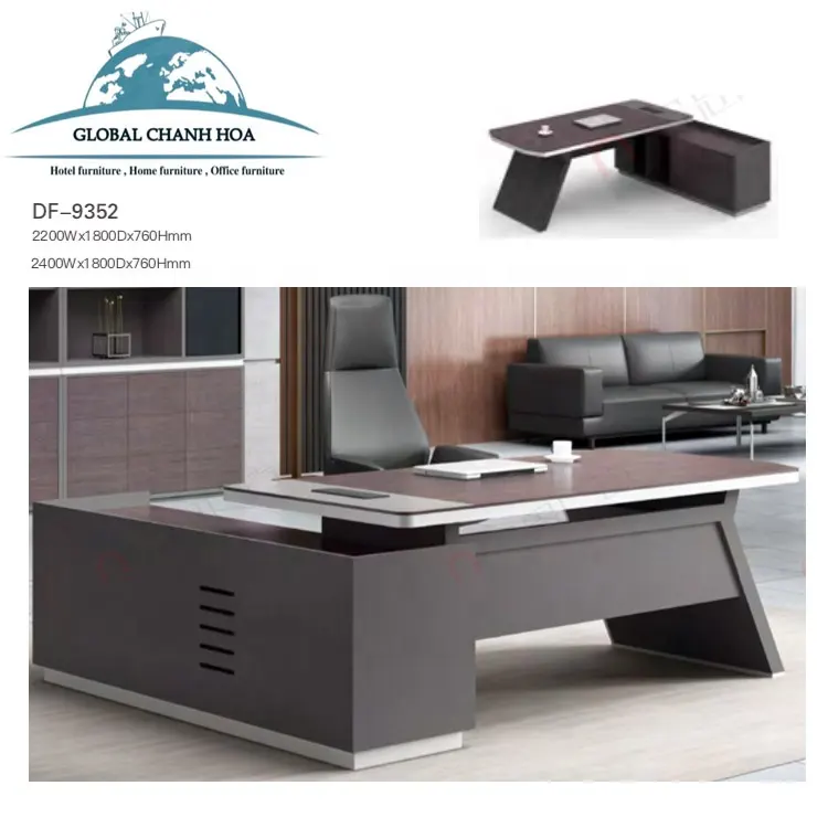 Modern Executive Computer Desk Office Desk 2 Drawers Study Writing Desk Table Design for Home Office