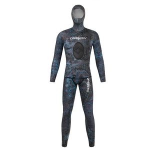 DIVESTAR Custom Top and Pants 3mm CR Neopreno Impermeable Recubierto de titanio Trajes de pesca submarina para hombres y mujeres - Product Image 2