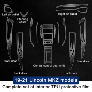 Película transparente de Tpu para <span class=keywords><strong>Lincoln</strong></span> MKZ 2019-2021, pegatina Interior de coche, salida de consola central, Panel de elevación de ventanas de puerta de engranaje - Product Image 2