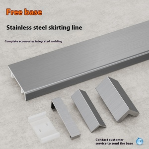 Plinthe en <span class=keywords><strong>PVC</strong></span> imperméable et ultra-étroite en acier inoxydable avec système à encliqueter 3/4/6/8/10cm de haut pour l'intérieur et les hôtels - Product Image 5