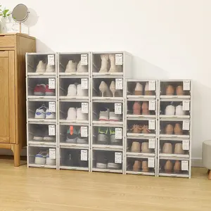 Haixin新製品カスタム卸売プラスチック家の装飾靴ラック収納ボックス