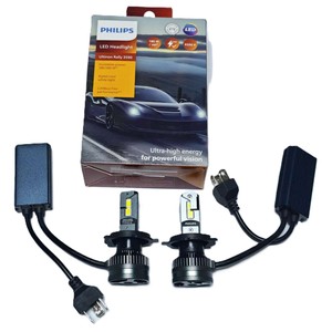 Para <span class=keywords><strong>PHILIPS</strong></span>, Faros Delanteros <span class=keywords><strong>LED</strong></span> para Automóvil Ultinon Rally 3590 LUM11342U3590X2 <span class=keywords><strong>H4</strong></span> H19 12V 180W 6500K, Lámparas Blancas Frías y Elegantes, 8800LM 11800LM - Product Image 1