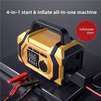 Démarreur de voiture 4-en-1 avec pompe à air, souffleur de poussière, batterie portable d'urgence haute capacité et booster de puissance