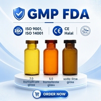 Flacon en verre pharmaceutique YOULYY multi-usages pour capsules, flacon en verre pour antibiotiques, flacon injectable 2ml 3ml 6ml 7ml 8ml 10ml 20ml 30ml