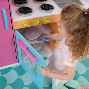 Cocina de Juguete de Madera Colorida para Niños, Juego de Cocina de Simulación con Refrigerador y Microondas, Certificado por ASTM, Juego de Roles para Niños Pequeños - Product Image 6
