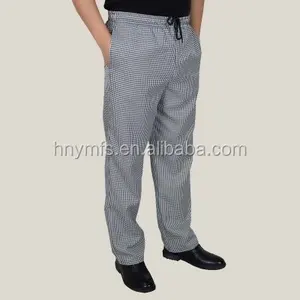 Top Quality Custom Design Workwear Chefs Clothing uniform pants with zipper fly checked chefs pants