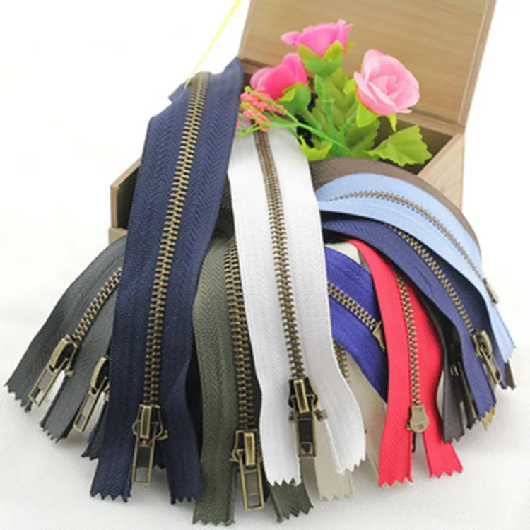 10/15/20/30/60cm 3#4#5# Close-End Pants Bags Pocket Auto Lock Decor Zip Metal Zipper For Bags Shoe DIY Garment Sewing