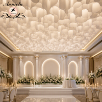 ANNIELU Rideau en papier texturé 3D, décoration de plafond pour mariage, rideaux suspendus pour hôtel, salle de banquet, événement