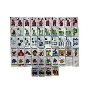 Ensemble de Mahjong Américain de Luxe pour le Ski, 160 Tuiles, Design Sports d'Hiver, Flocons de Neige, Cotonnières, Vent de Piste de Ski, Mahjong Complet - Product Image 1