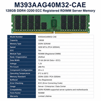 M393AAG40M32-CAE Memoria de Servidor DDR4-3200 ECC Registrada RDIMM de 128 GB, 2S2Rx4 PC4-3200AA, Módulo de RAM para Centro de Datos Empresarial