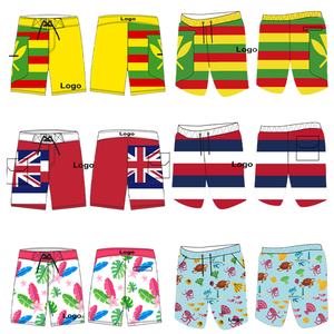 Short de bain mi-long OEM à séchage rapide avec cordon élastique, short de surf, short de plage, teinture unie, impression numérique personnalisée - Product Image 1